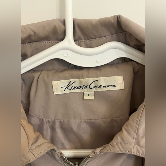 Kenneth Cole New York Quilted Tan Trench Coat Size Large - Picture 5 of 12